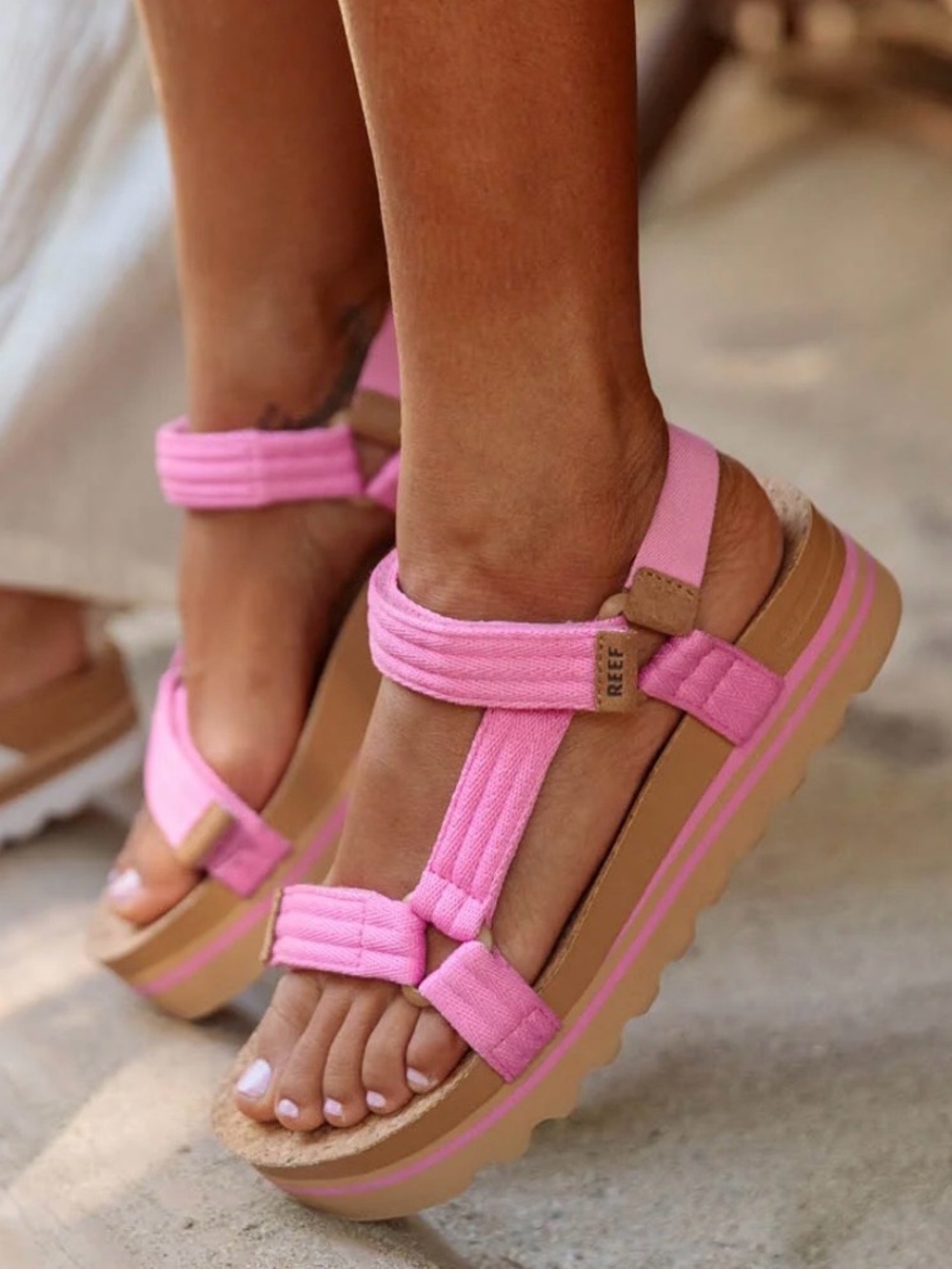 Reef Women's Pink Platform Sandals